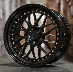AodHan Wheels. Model: AH02 Dual Phase Forging Construction DPF ™. Color: Gloss Black (Gold Rivet). All applicable...