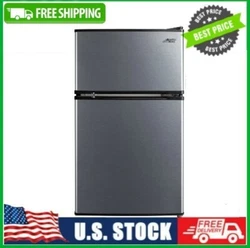 Introducing the Arctic King 3.2 Cu. Feet Two-Door Mini Fridge with Freezer in Stainless Steel - a versatile and compact...