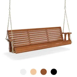 【Ergonomic Design】Our VINGLI porch swing curves in the knee area to provide you the best sitting experience. It...