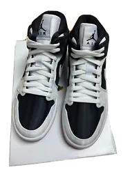 Nike Air Jordan 1 Mid SE Utility Canvas White Black Womens Shoes DD9338-016.