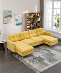L-shaped Sofa with Movable Ottoman - The ottoman is independently designed, and its position and function can be...