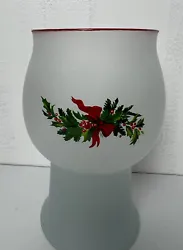 Vintage Pfaltzgraff Christmas Heritage Frosted Floating Candle. Features..Conditions good preowned no chips or crazing...