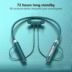 Wireless Bluetooth Earphones Neckband Magnetic Bass In Ear. Ergonomic 3D comfort. 45° fits ear canal, anti-drop...