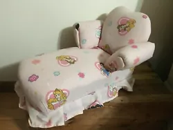 Older Disney Princess Doll Furniture Pink Chaise Lounge Chair.  Heavy piece of wood furniture - purchased from the...