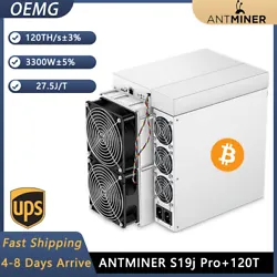 Antminer S19J Pro+ 120Th Miner ASIC. Antminer S19J Pro+ (Bitcoin) Miner! Model S19j Pro+. Hashrate：120Th/s±3%...