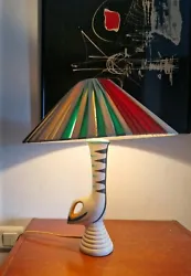 Grande Lampe Céramique Vintage / Dlg Blin, Vallauris, Capron.  Très bon état  Ht 40 cm / diamètre 32cm