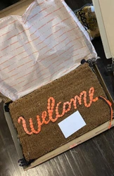 Banksy - Welcome Mat - Gross Domestic Product - Love Welcomes - Original. Shipped with USPS Priority Mail.