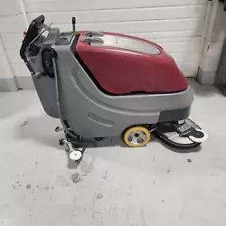 Floor scrubber. #42 Minuteman E26, 26” Disc Walk-Behind AutoscrubberComplete with Onboard Charger, Pad Driver, 235 Ah...