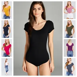 SOFT COTTON SPANDEX BODYSUIT/LEOTARD. with easy snap button crotch closure. FITS length shoulder to crotch (in). FITS...