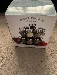 Olde Thompson 16 Jar Filled Orbit Spice Rack rotates for easy use with sealed glass jars that are refillable. Spices...