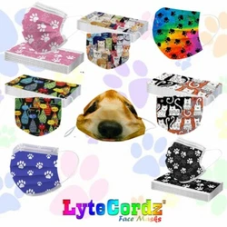 Dogs / Cats / Puppies / Kittens Patterned Disposable 3-Ply Style Face Protection Mask. Dont spread germs! Spread the...