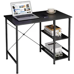 Two-in-one design: This computer desk is a combination of a bookshelf and a computer desk. The 2-story bookshelf can be...