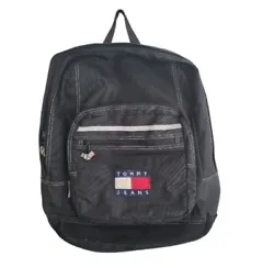 Vintage Y2K 90S Tommy Jeans Hilfiger Black Backpack. Vintage Y2K 90S Tommy Jeans Hilfiger Black Backpack  Suede bottom...