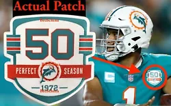 50 Years Perfect Season Patch. This is a sublimation iron on patch just like the players wear. Iron On Patch.