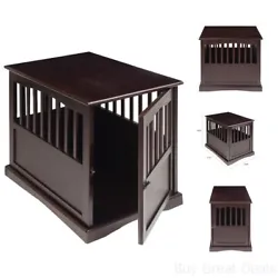 End table design gives this pet crate a native feel that blends. Lockable gate for your peace of mind. Solid wood...