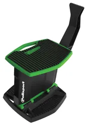 LIFTS UP TO 440lbs. Bike Lift Stand. FOOT PEDAL INCORPORATED TO LIFT & LOWER THE STAND. LOAD CAPACITY. BLACK / GREEN....