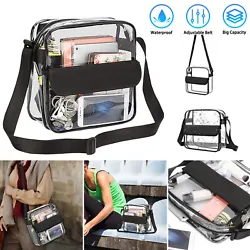 Suitable for work, airport security, etc. Material PVC. 😍 Dual Pocket Fashion Design: Clear bag with zipper pocket...
