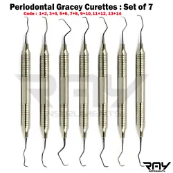 Gracey Curette Tooth Surfaces and Area of Mouth. Gracey Curettes (Set Of 7) - Hollow Handle. Gracey 1 / 2 All tooth...