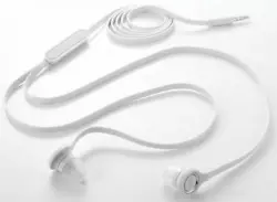 Flat Wired Earphones HTC Handsfree Earbuds w Mic Headset Headphones In-Ear 3.5mm Stereo [White] - 10AW-23-691602820....