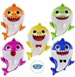 🎈BRIGHT COLORS – The Baby Shark Balloons are made of high-quality aluminum foil, easy to inflate with air or...