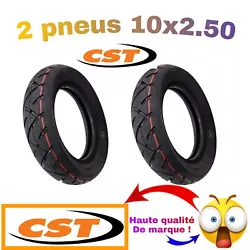 2 pneus cst 10x2.50 haute qualité compatible avec certaines trottinettes uniquement