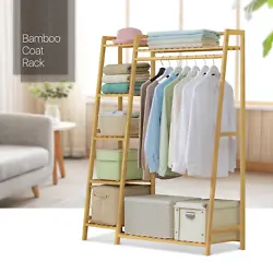 Want to tidy up your bedroom and let all your clothes collect in order? Our clothes rack built-in high-quality bamboo...