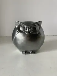 OWL FIGURINE DECOR RESIN SILVER. Please review each of the photos carefully as they serve as description of condition...
