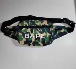 A Bathing Ape Bape Shoulder Bag. Reflective BAPE font on the front.
