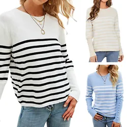DESIGN - The sweater is designed with white stripe and button decored long sleeve, basic ribbe d neck and elastic hem...
