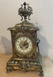 LARGE JAPY FRERES FRENCH GILT BRASS MANTEL CLOCK….. STUNNING LOOK CLOCK FOUND DURING A HOUSE CLEARANCE BUT I CANT GET...