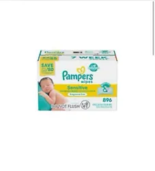 Pampers Sensitive Water Based Hypoallergenic and Unscented Baby Wipes, 16 Pack. Condition is New. Shipped with USPS...