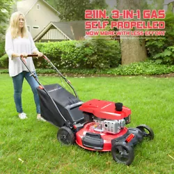 RWD Self-Propelled Lawn Mower: rear wheel drive provide more traction for all terrain, mowing fast for sizable yard....