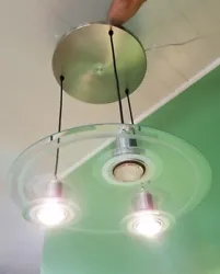 A Retro yet Modern yet Futuristic 3 Light Fixture for above a Dining Table or Foyer or Entry. 14