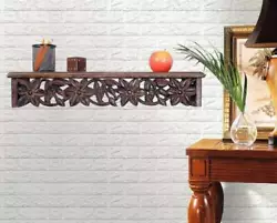 Wood hand carved wall bracket wooden wall shelf wooden hand carving wall shelf Material Used - Wood Size -. This Unique...