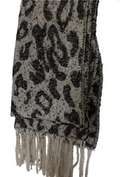 Large Scarf Wrap Shawl Animal Print pre owned Woven knit. Very soft. Id cozy up in it while watching tv. Black and...