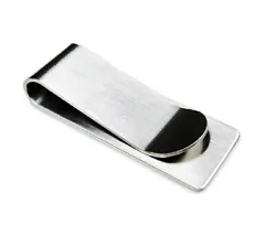 Durable Silver Stainless Steel Slim Money Clip. A perfect combination of simple slim design, and smooth feel.