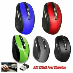 2.4GHz Wireless Optical Mouse Adjustable DPI Cordless Mice & Receiver for Laptop. 800DPI to 1600 DPI cursor speed...