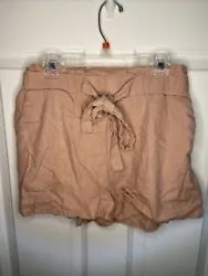 Ambiance Apparel Women’s Paper Bag Shorts Light Pink Size Small Waist Tie Soft. Shipped USPS First Class Mail Good...