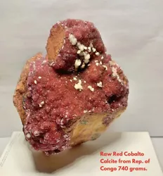 Uncommon gorgeous Cobalto Red Calcite from Rep. of Congo. This specimen weights over a pound. It’s 100% naturally...