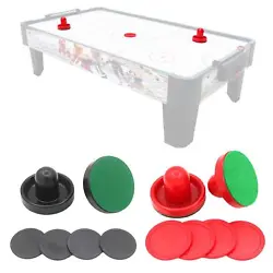 The green pad is very thick and can slide quickly while protecting the tabletop. The Air Hockey Puck and Racket Set is...