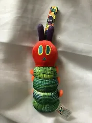 Eric Carle Very Hungry Caterpillar hanging car seat plush soft rattle toy. Previously owned, no flaws.
