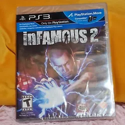 inFamous 2 (Sony PlayStation 3, 2011) factory sealed ....Playstation move compatible.