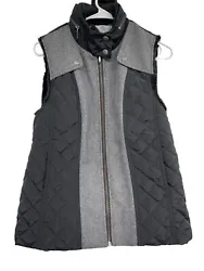 Tart Collections Wool Blend Gray Quilted  Faux Fur Lined Vest Size XSNew without Tagschest 16.5