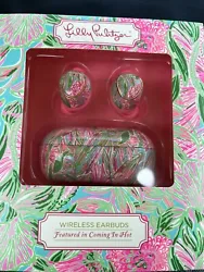 Lilly Pulitzer Wireless Earbuds w/ LCD Display. Coming in Hot Design. NEW in Box.