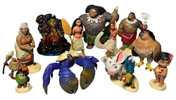 Moana Disney Figures Set Cake Topper PVC 11 Pieces Authentic Maui Takai Hei Hei. Please see all pictures. One of the...