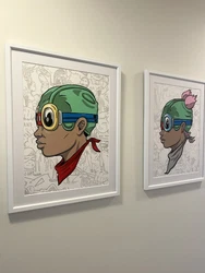 Hebru Brantley Flyboy & Lil Mama Print, Paired Edition of 100. Beyond Kirby (Flyboy) AND Lil Mama 201611-color...