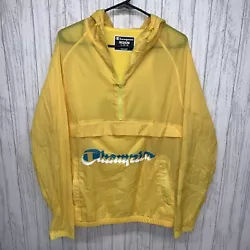 Champion Size M Windbreaker Pullover Yellow EUC.