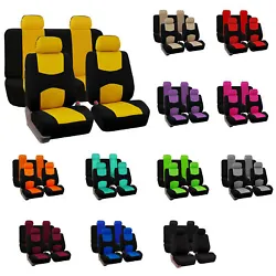 Colorful Ultra Universal Seat Cushions For Car Truck SUV Van - Front Set. Light & Breezy Flat Cloth Car Seat Cover Set...