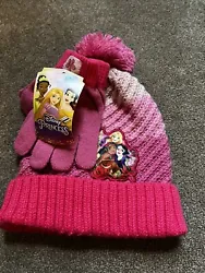 Brand NEW Girls Disney Princess Pink Beanie Hat & Glove Set - OSFM  Smoke Free / Pet Free Home