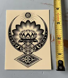 Obey Giant Vinyl Sticker Shepard Fairey ‘Lotus Ornament’ 3x4” Slaps UV Coated NEW. Shepard FaireyObey GiantCream...